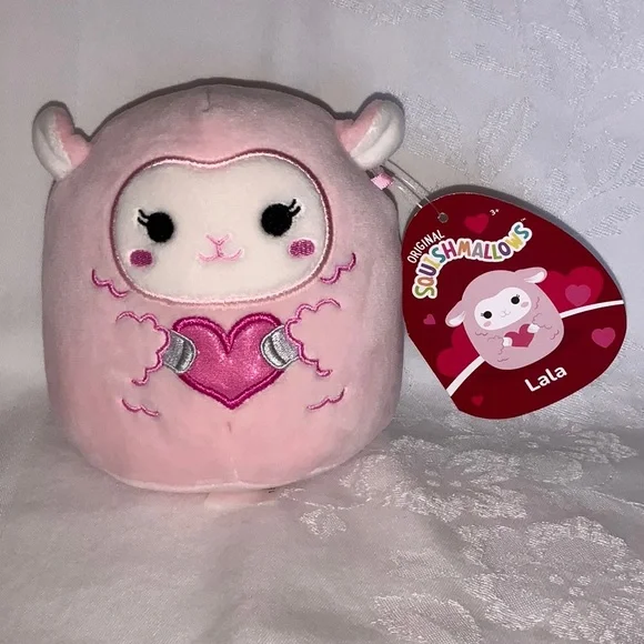 Lala the Lamb Valentines Heart Squishmallows Plush NWT Pink Kawaii Spring Lamb - Picture 1 of 11
